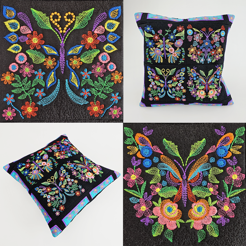 Floral Butterfly Cushion