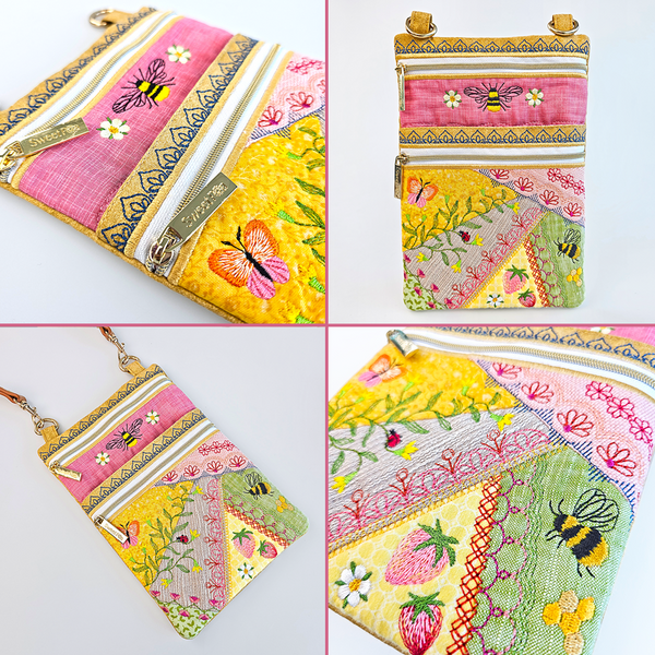 Pretty Patch Purse Bag Machine Embroidery Design ITH