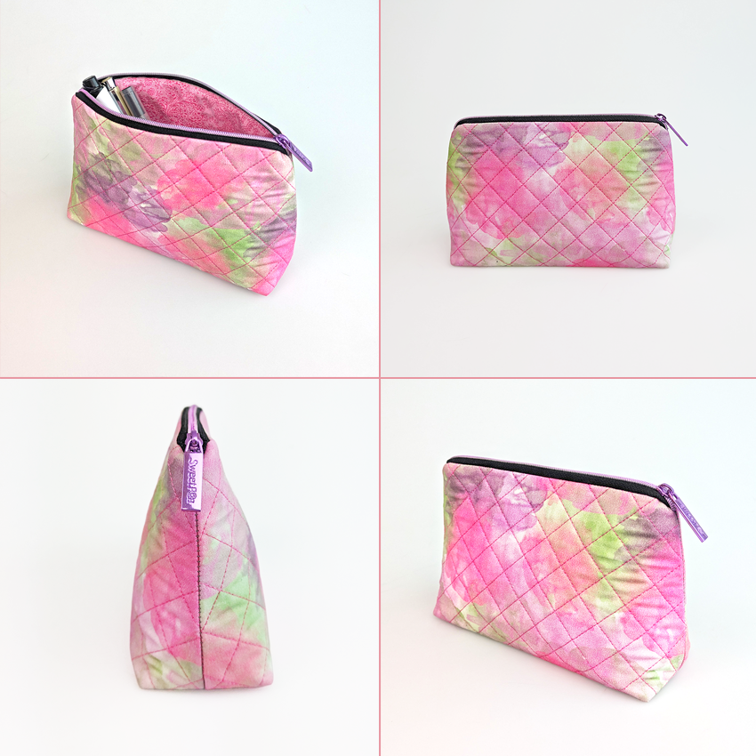 collage of quilted zipper purse