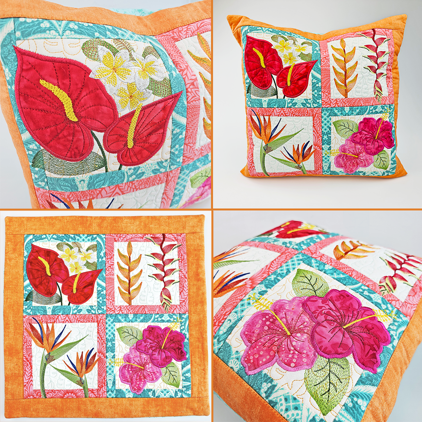 Tropical Flowers Window Cushion