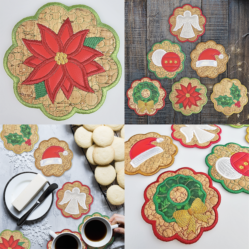 christmas coasters ith design