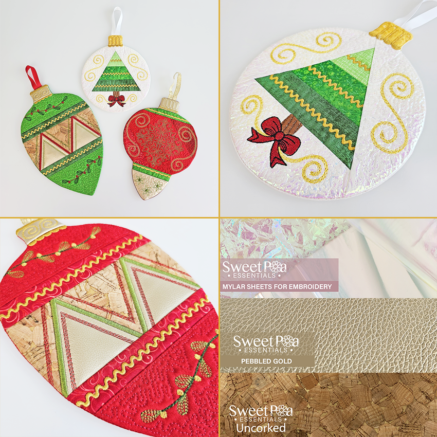 Christmas Ornament Mug Rug Set