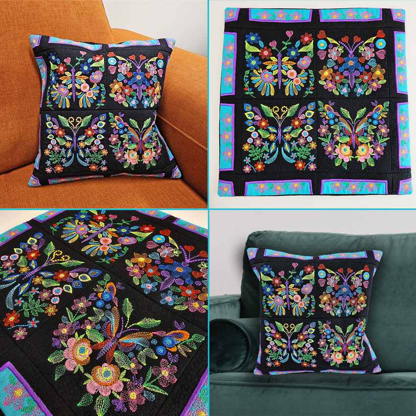 Floral Butterfly Cushion