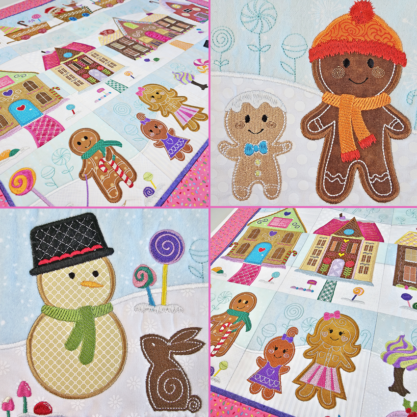 gingerbread quilt close ups 1