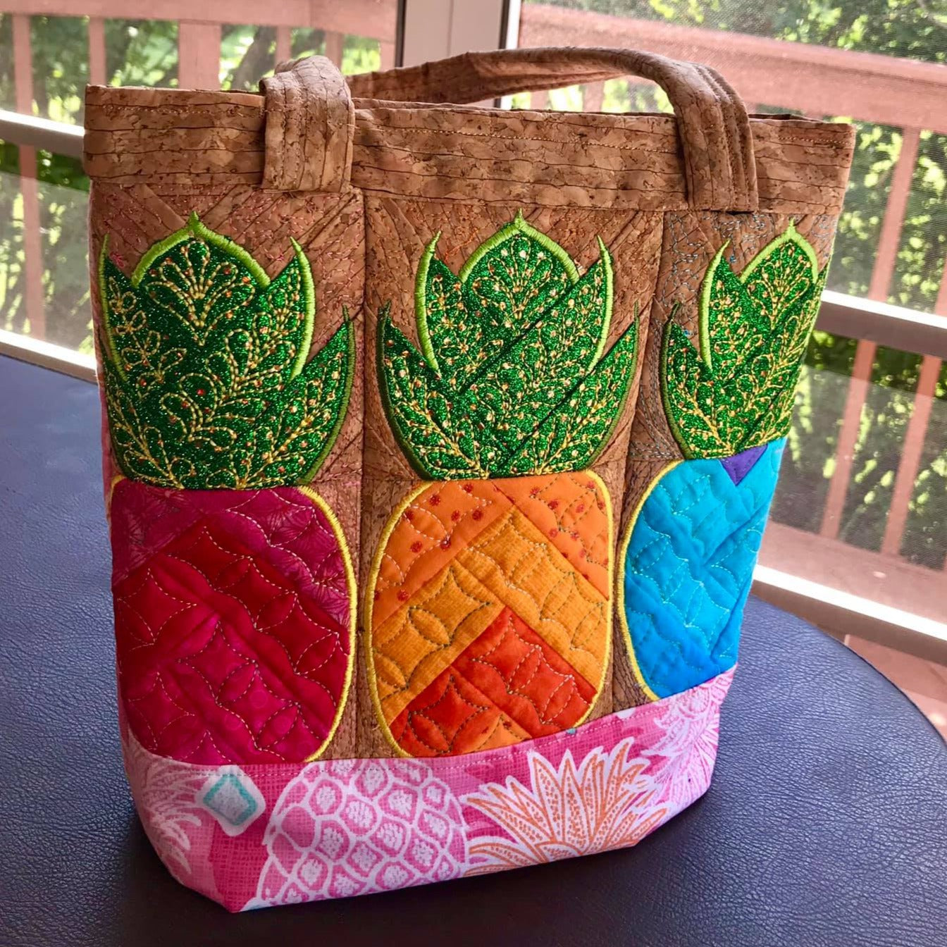 Herringbone Pineapple Blocks/Tote Bag 4x4 5x5 6x6