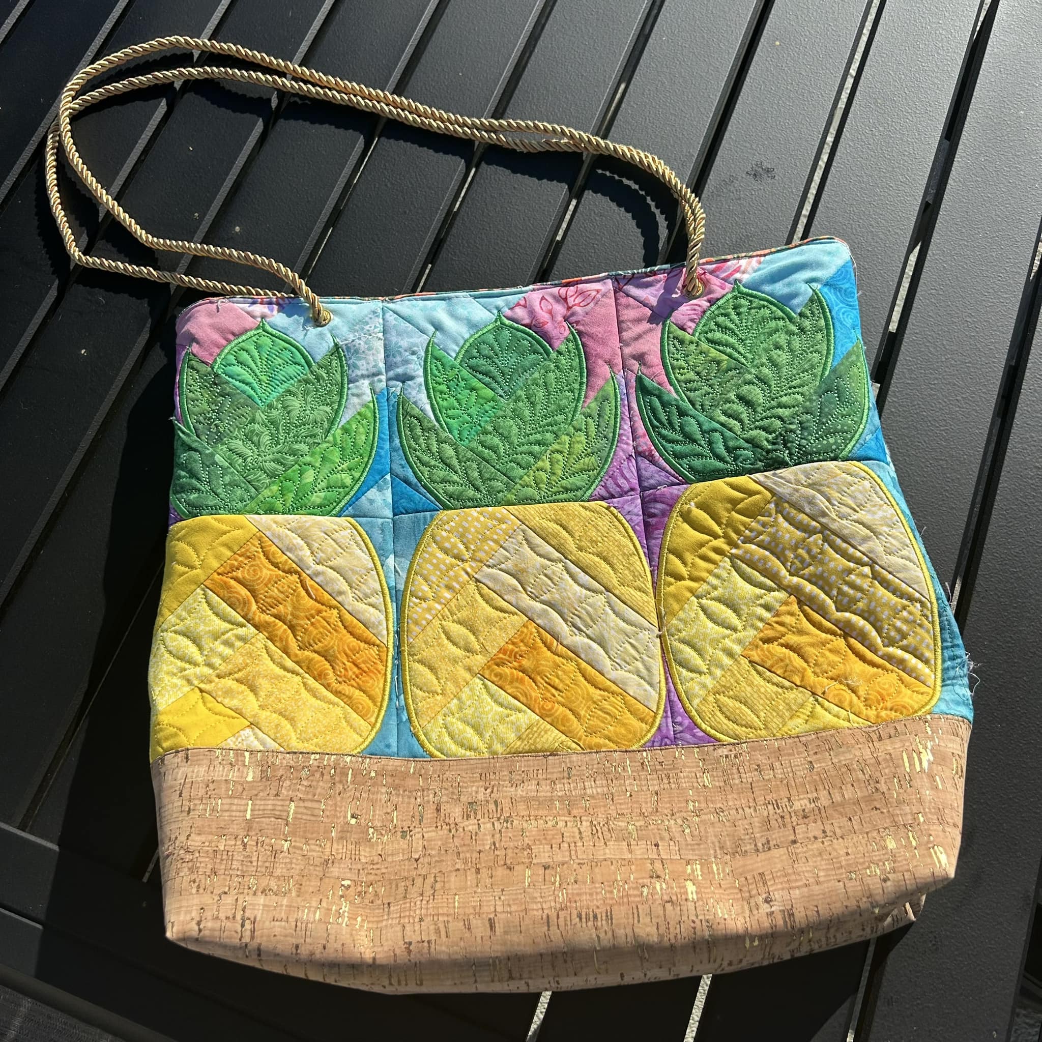 Herringbone Pineapple Blocks/Tote Bag 4x4 5x5 6x6