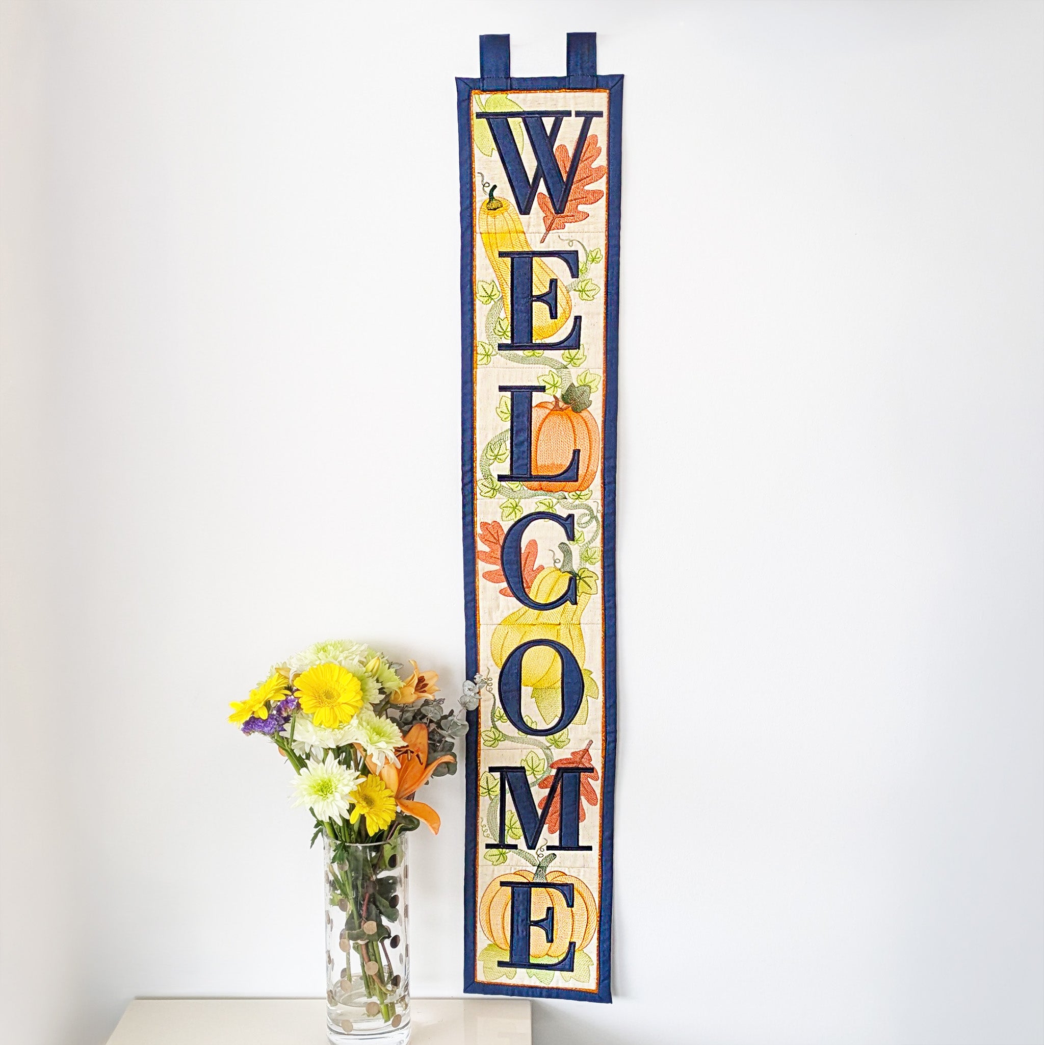 Autumn/Fall Welcome Hanger In the hoop machine embroidery designs
