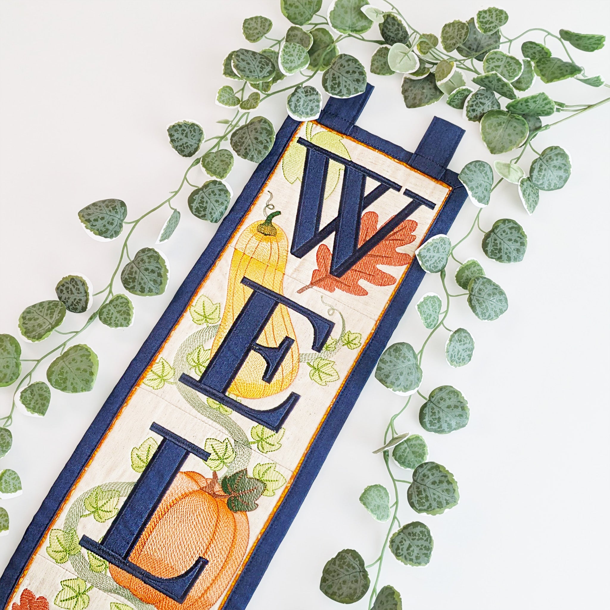 Autumn/Fall Welcome Hanger In the hoop machine embroidery designs