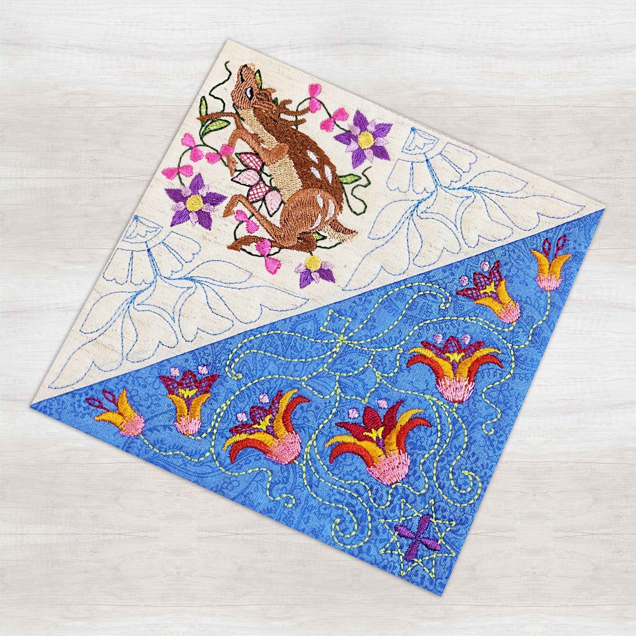BOM Woodland Wonderland Quilt - Block 7 In the hoop machine embroidery designs