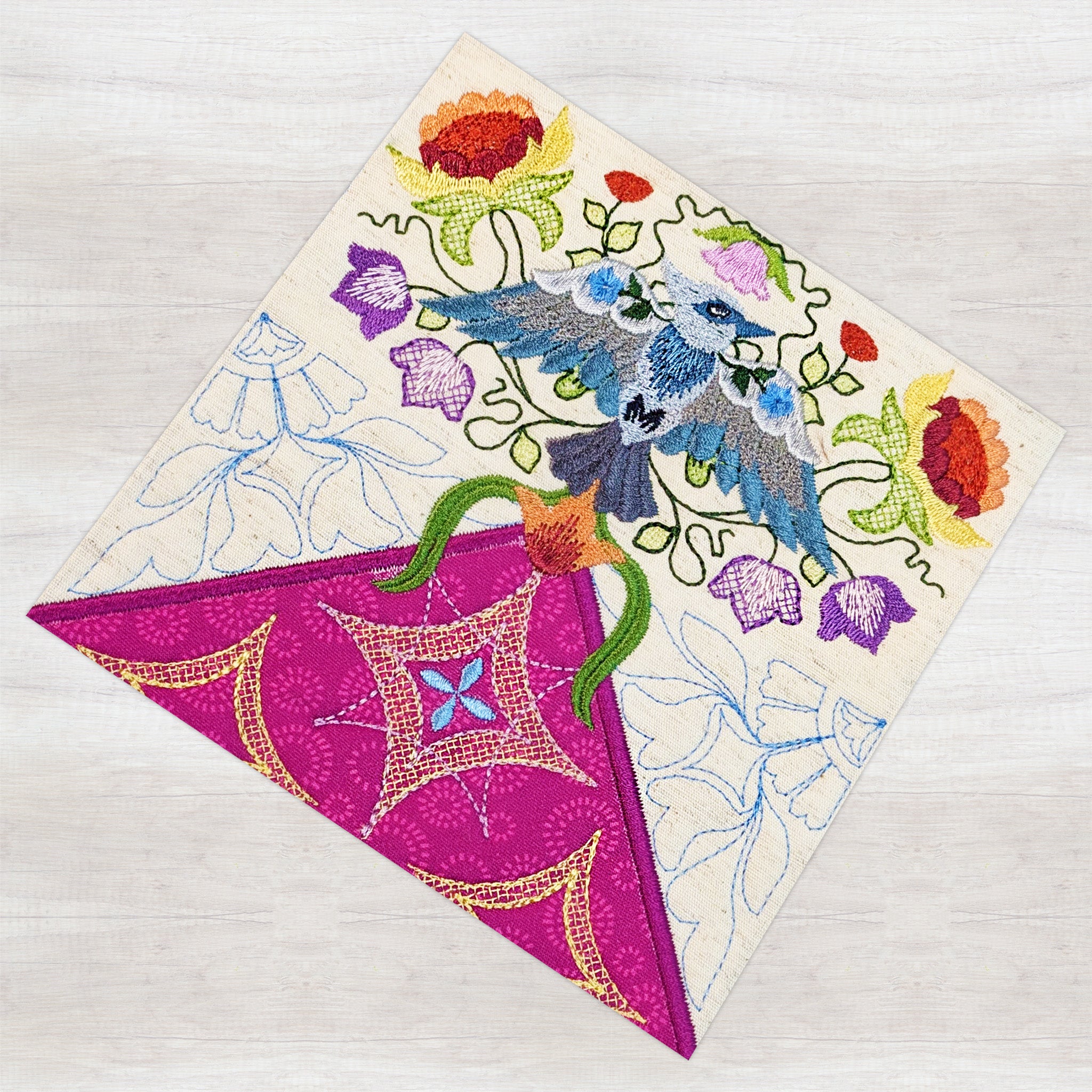BOM Woodland Wonderland Quilt - Block 8 In the hoop machine embroidery designs
