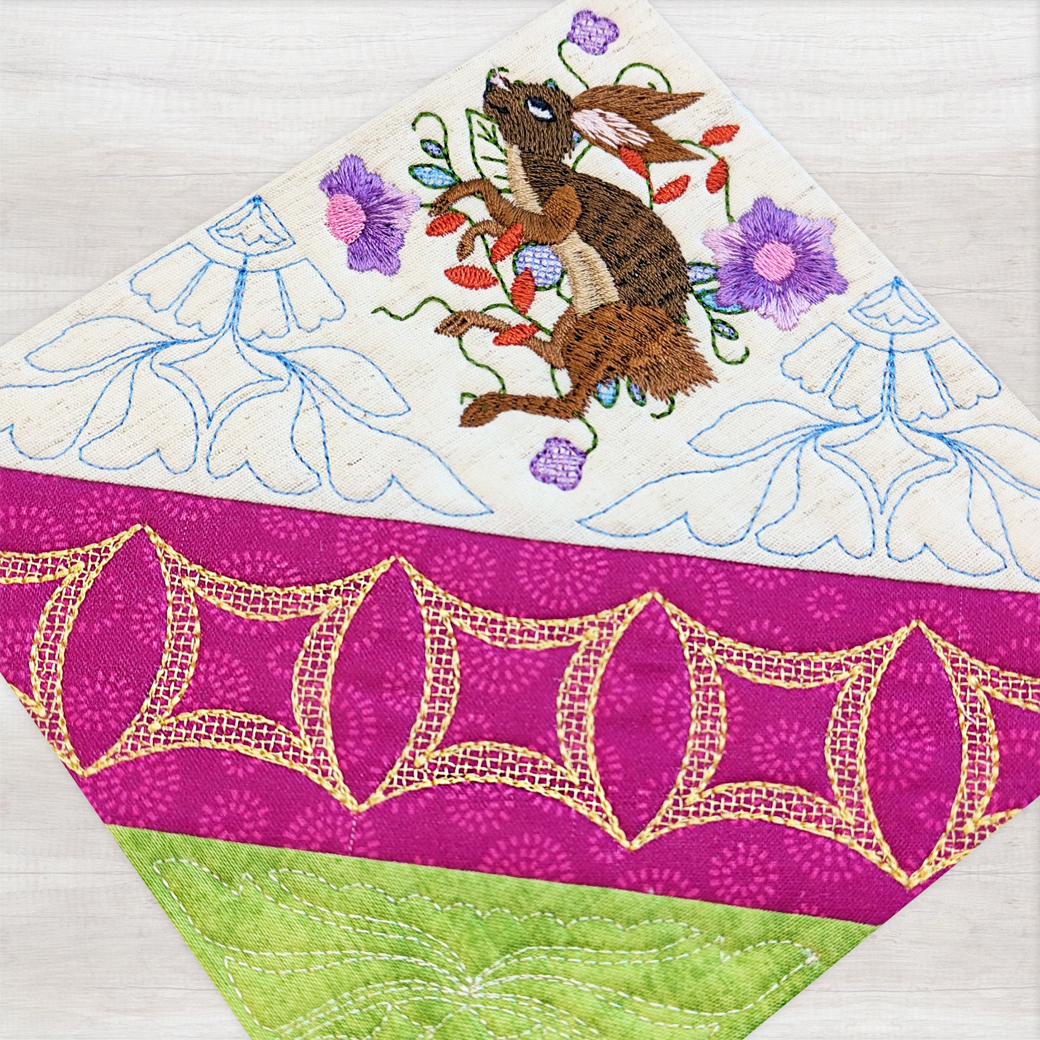 BOM Woodland Wonderland Quilt - Block 5 In the hoop machine embroidery designs