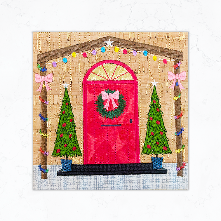 BOW Christmas House Quilt - Block 1