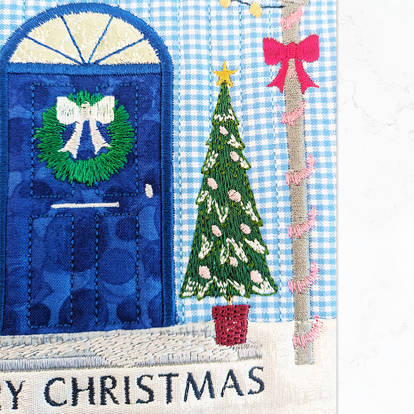 BOW Christmas House Quilt - Block 1