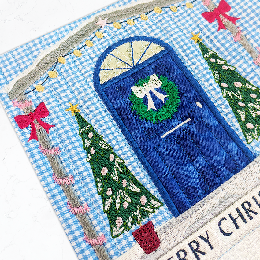 BOW Christmas House Quilt - Block 1