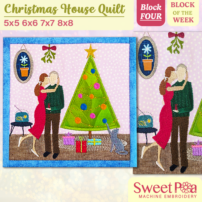 BOW Christmas House Quilt - Block 4