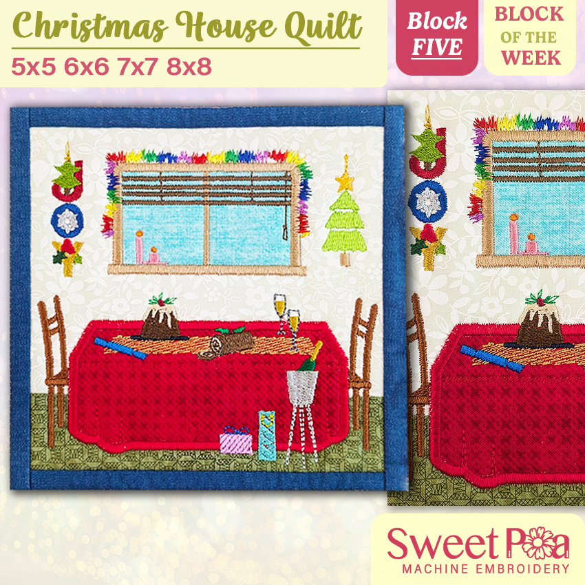 BOW Christmas House Quilt - Block 5