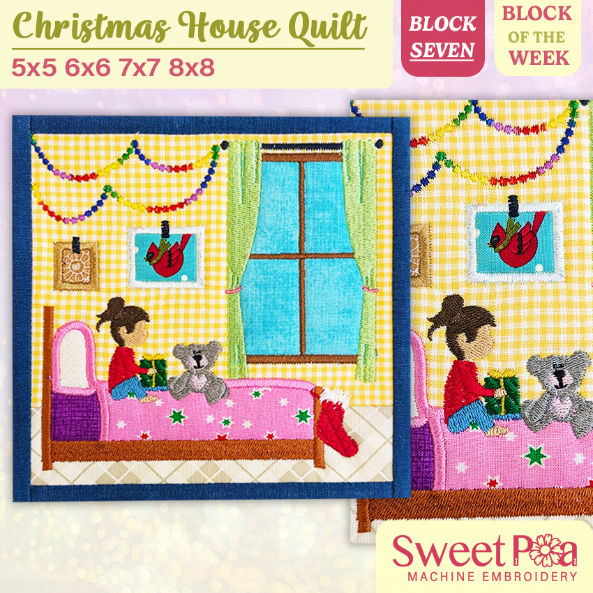 BOW Christmas House Quilt - Block 7