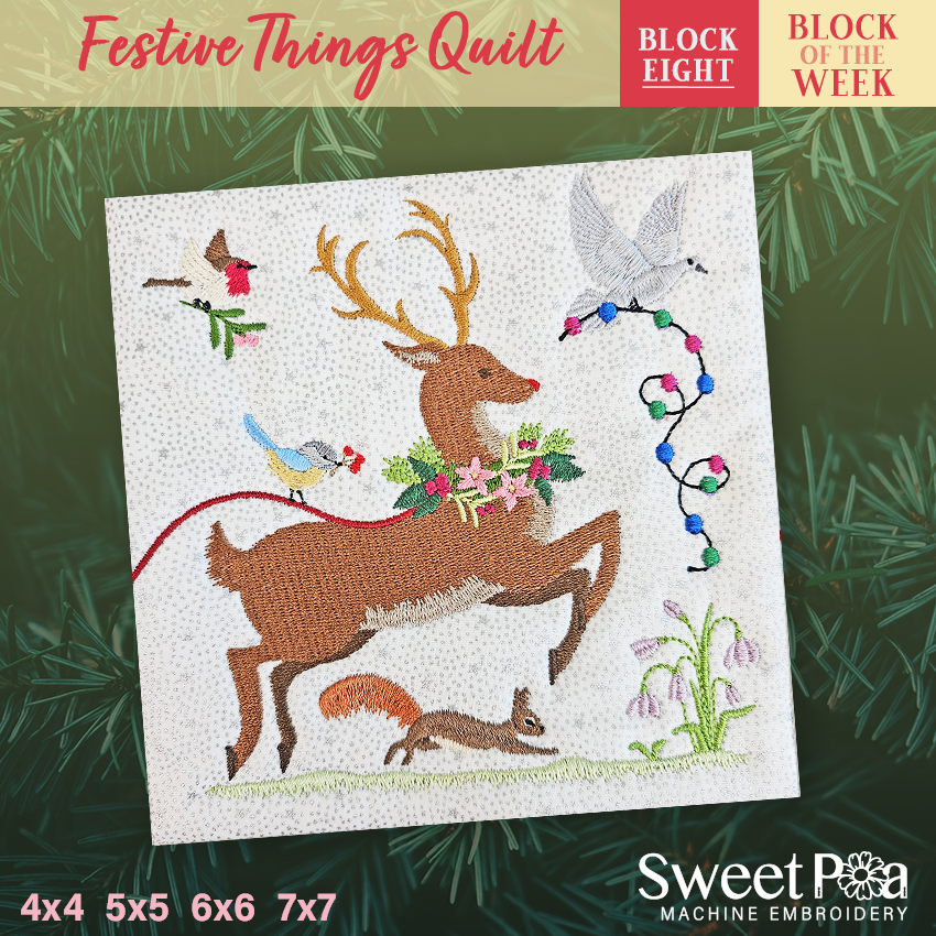 BOW Christmas Festive Things Quilt - Block 8