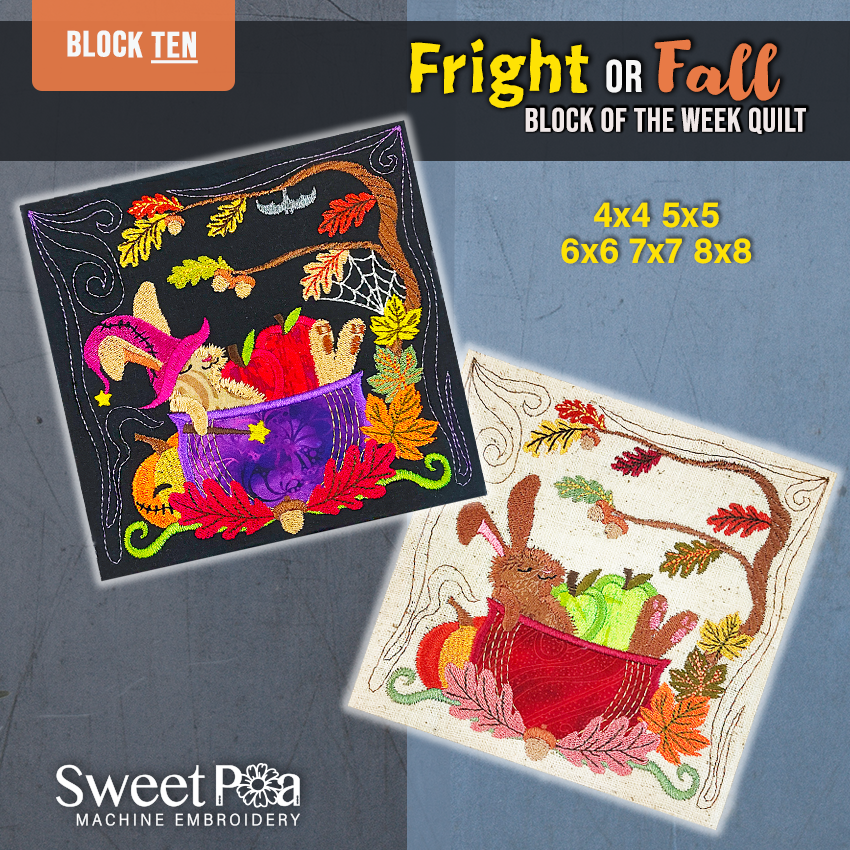 BOW Fright or Fall Quilt - Block 10