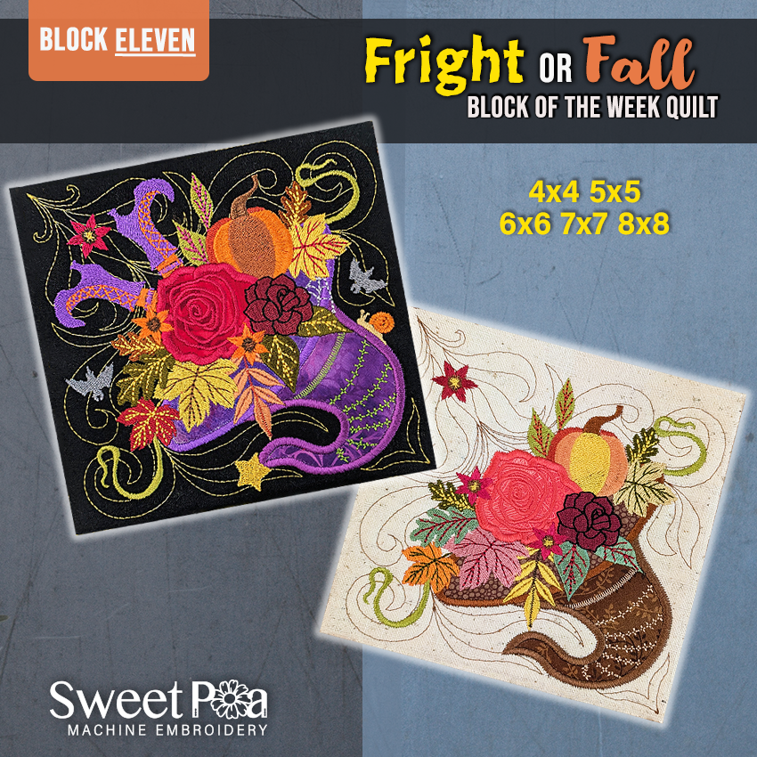 BOW Fright or Fall Quilt - Block 11