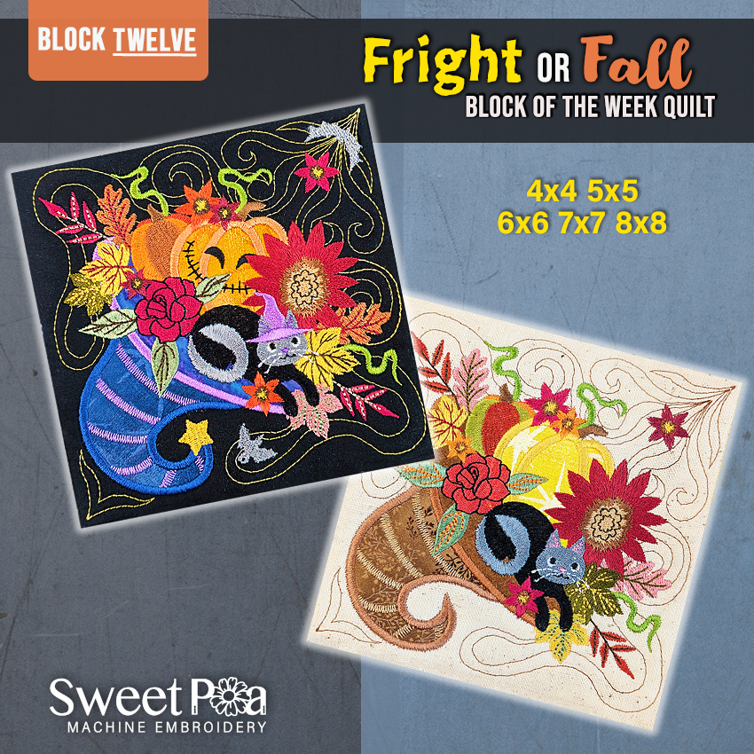 BOW Fright or Fall Quilt - Block 12