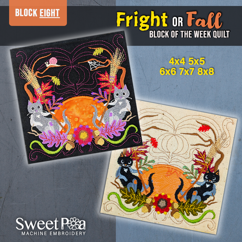 BOW Fright or Fall Quilt - Block 8