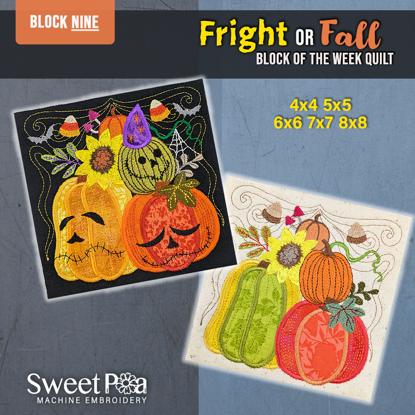 BOW Fright or Fall Quilt  Block 9