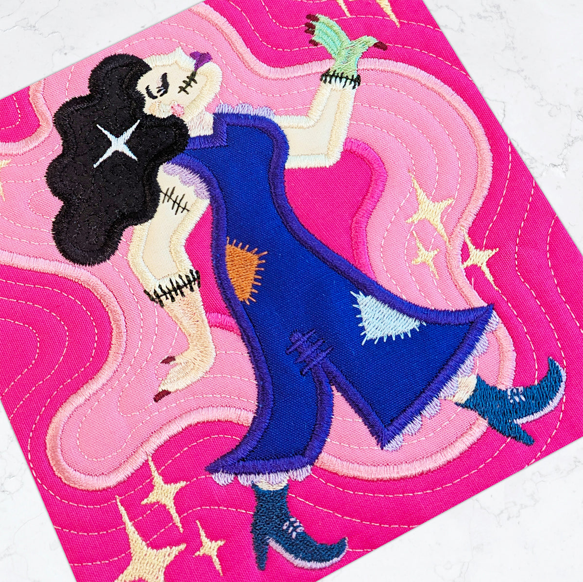 BOW Monster Dance Quilt - Block 15 In the hoop machine embroidery designs