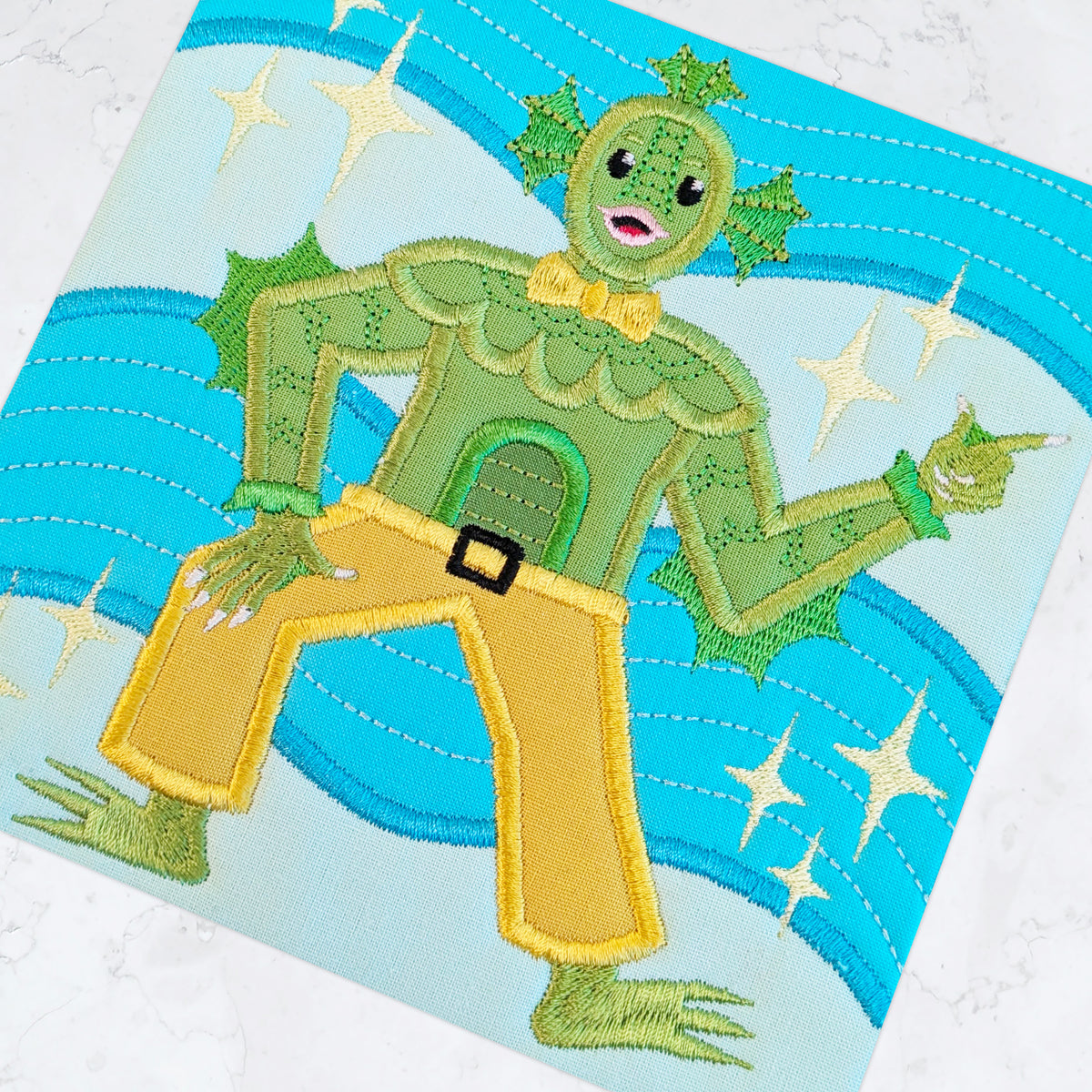 BOW Monster Dance Quilt - Block 16 In the hoop machine embroidery designs