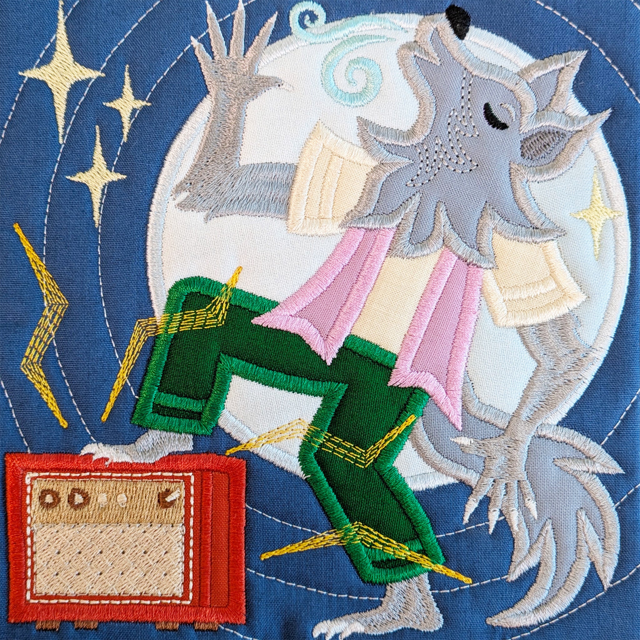 BOW Monster Dance Quilt - Block 6 In the hoop machine embroidery designs