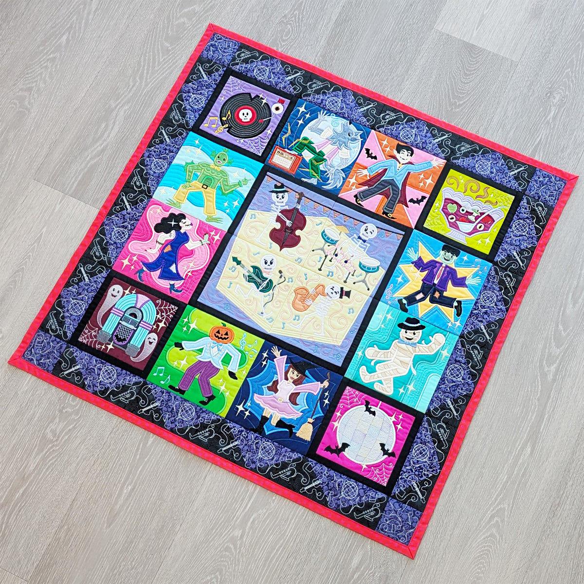 BOW Monster Dance Quilt - Bulk Pack In the hoop machine embroidery designs
