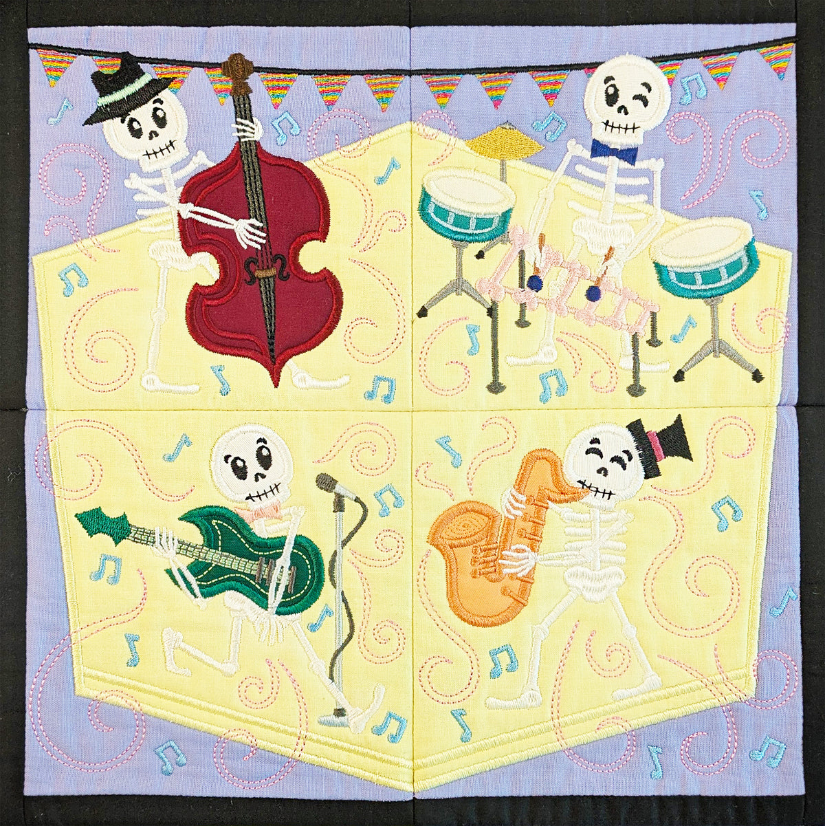 BOW Monster Dance Quilt - Bulk Pack In the hoop machine embroidery designs