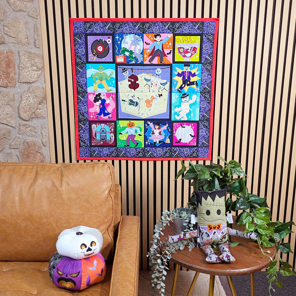 BOW Monster Dance Quilt - Bulk Pack In the hoop machine embroidery designs