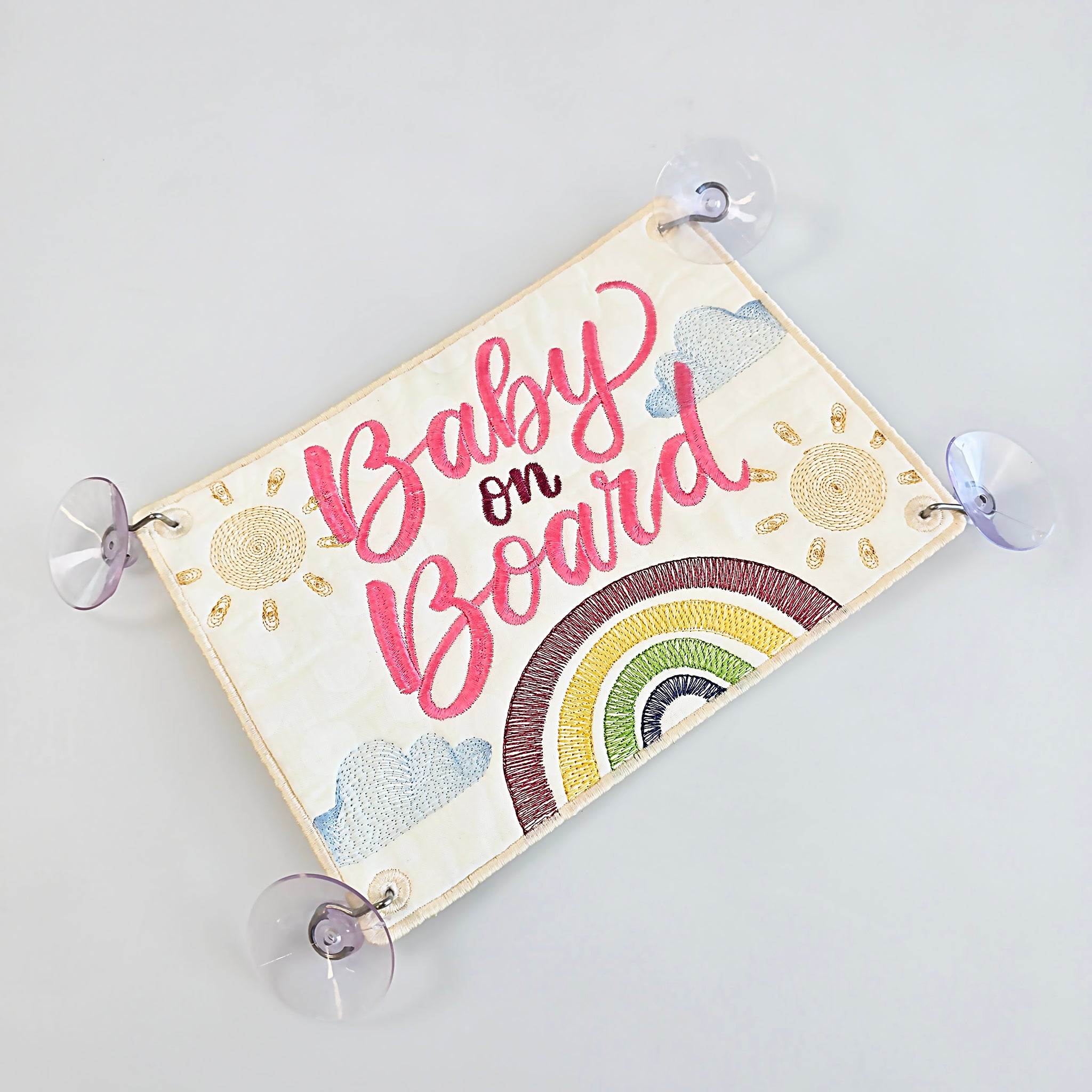 Baby On Board Car Sign In the hoop machine embroidery designs
