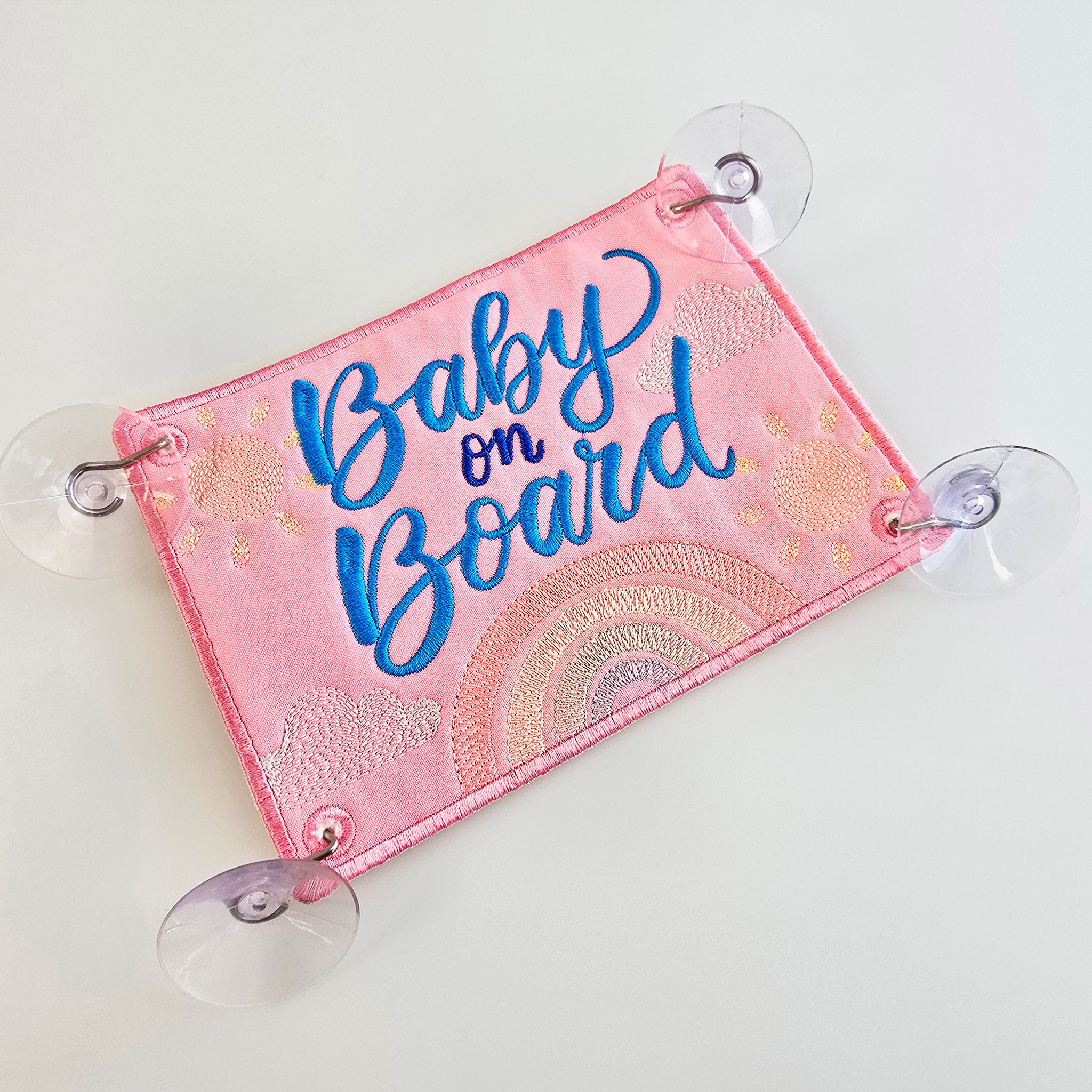 Baby On Board Car Sign In the hoop machine embroidery designs