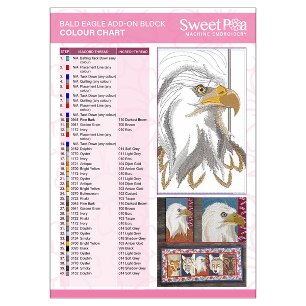 Bald Eagle Add-on Block Colour Chart