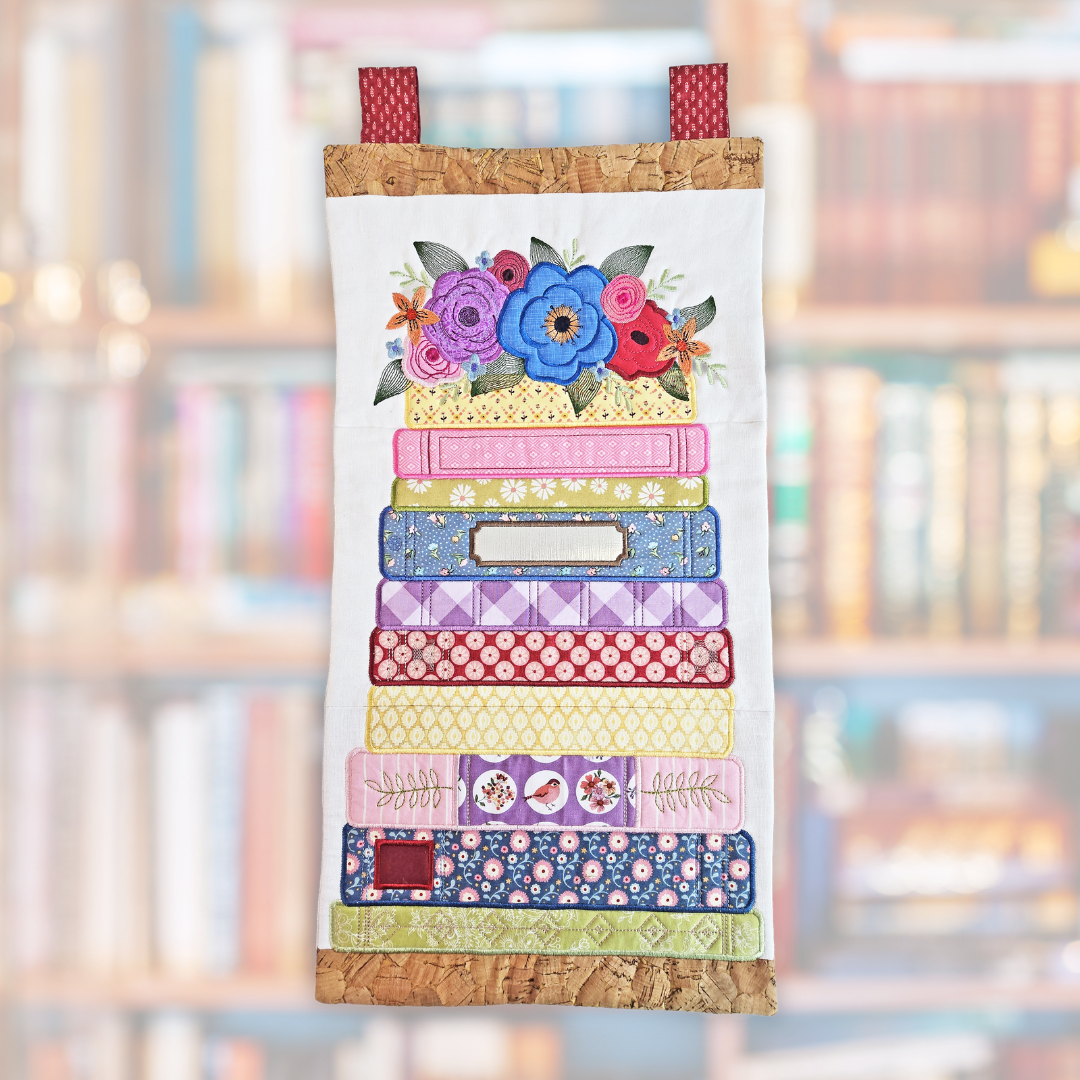 Book Stack Hanger In the hoop machine embroidery designs