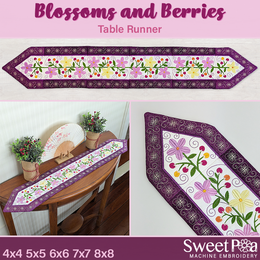 Blossoms and Berries Table Runner