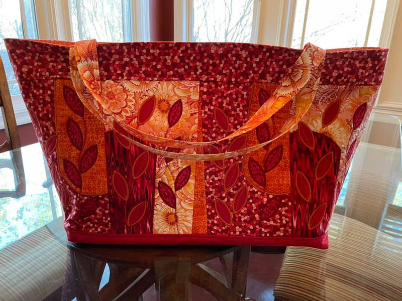 Luscious Leaf Handbag 5x7 6x10 8x12 - Sweet Pea In The Hoop Machine Embroidery Design