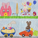 Bunny Ville Quilt 5x5 6x6 7x7 8x8 - Sweet Pea In The Hoop Machine Embroidery Design