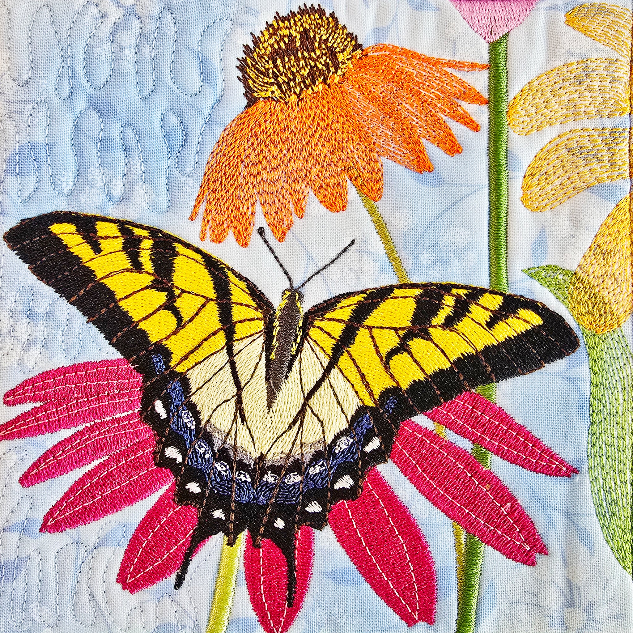 Butterfly Garden Hanger In the hoop machine embroidery designs