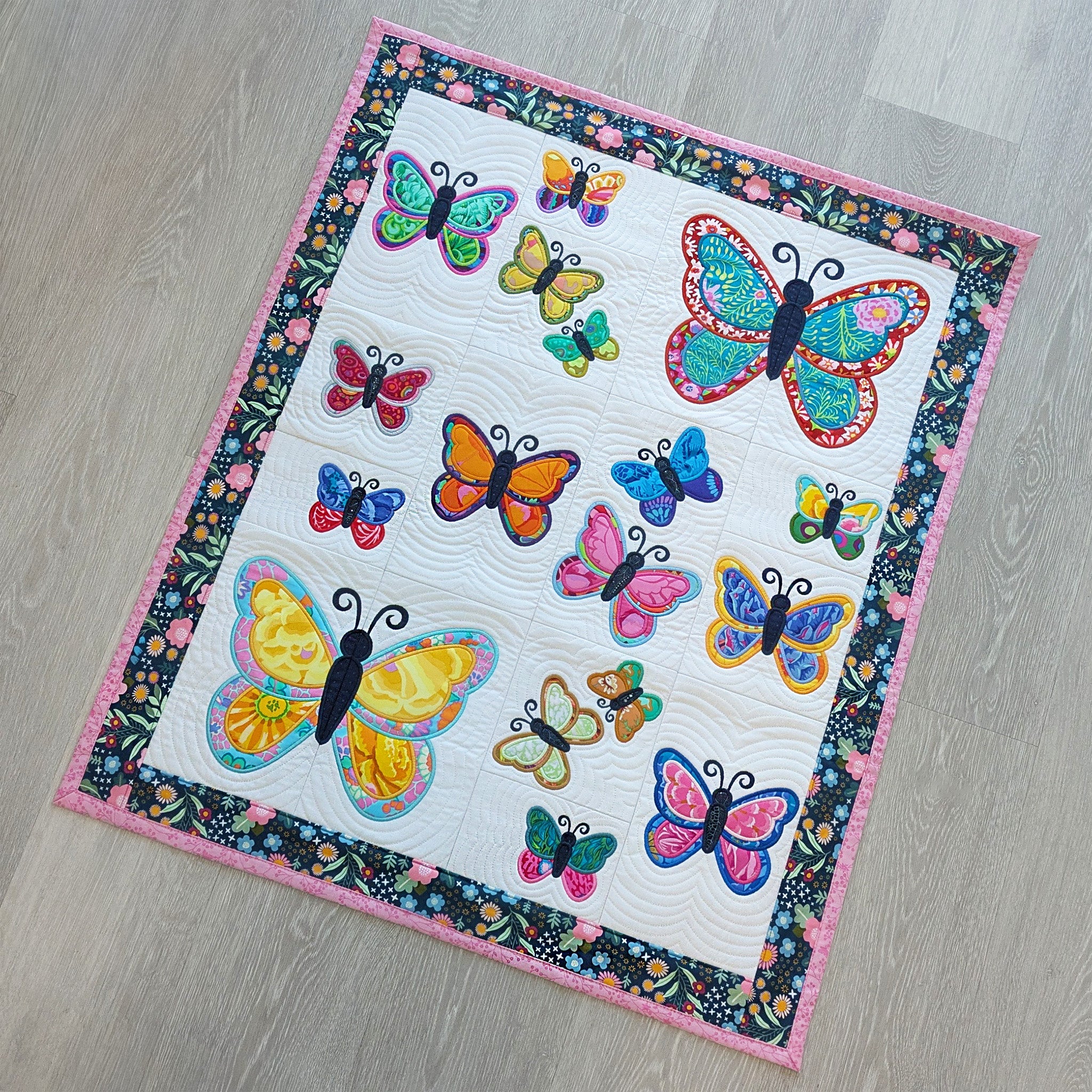 Butterfly Blocks and Quilt In the hoop machine embroidery designs