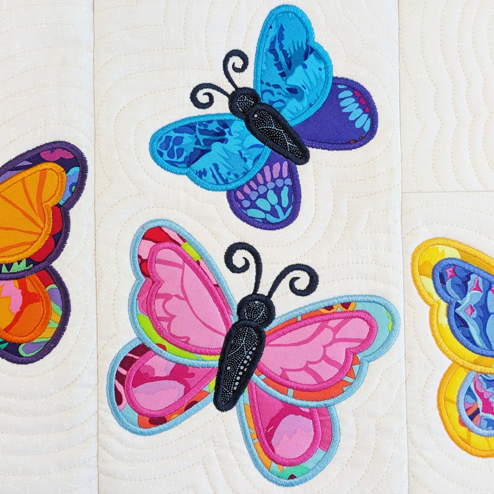 Butterfly Blocks and Quilt In the hoop machine embroidery designs