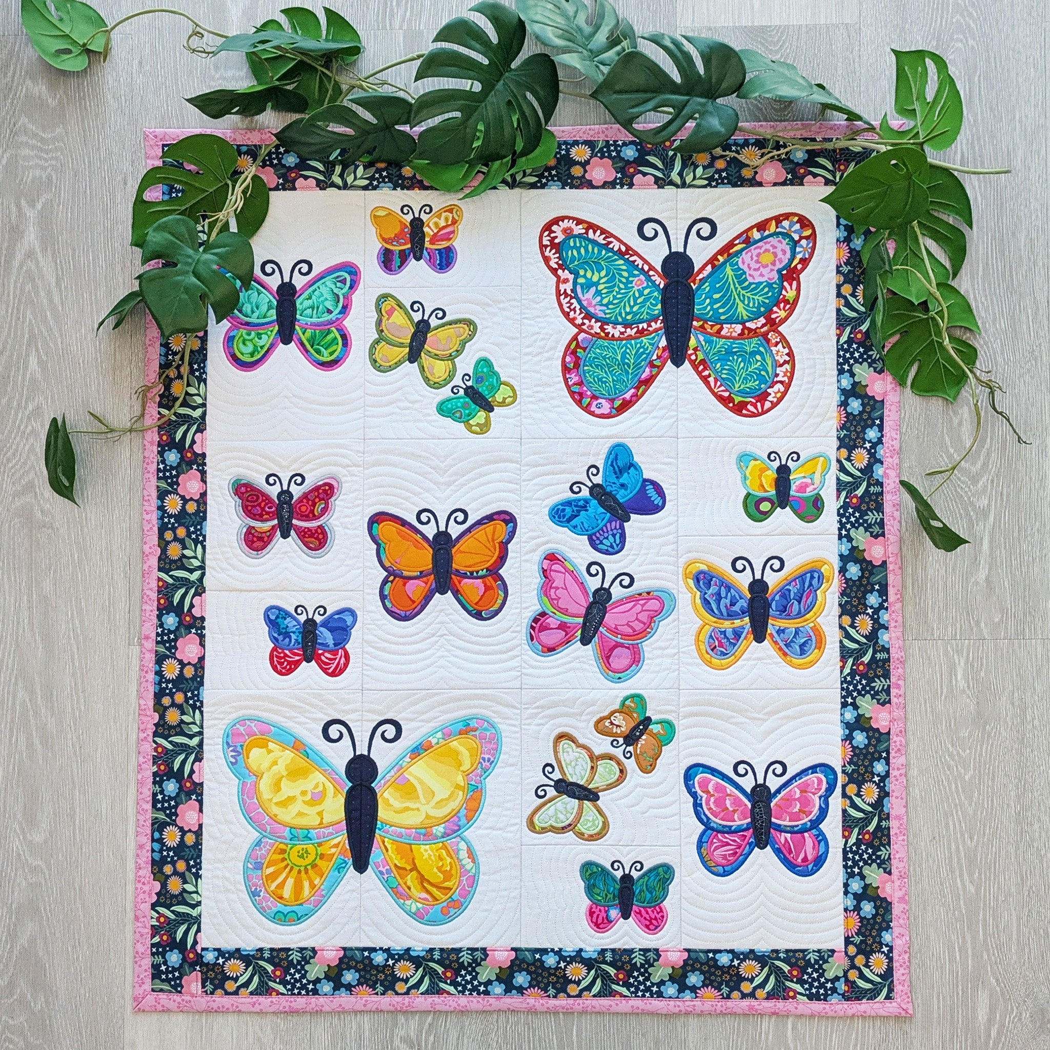 Butterfly Blocks and Quilt In the hoop machine embroidery designs