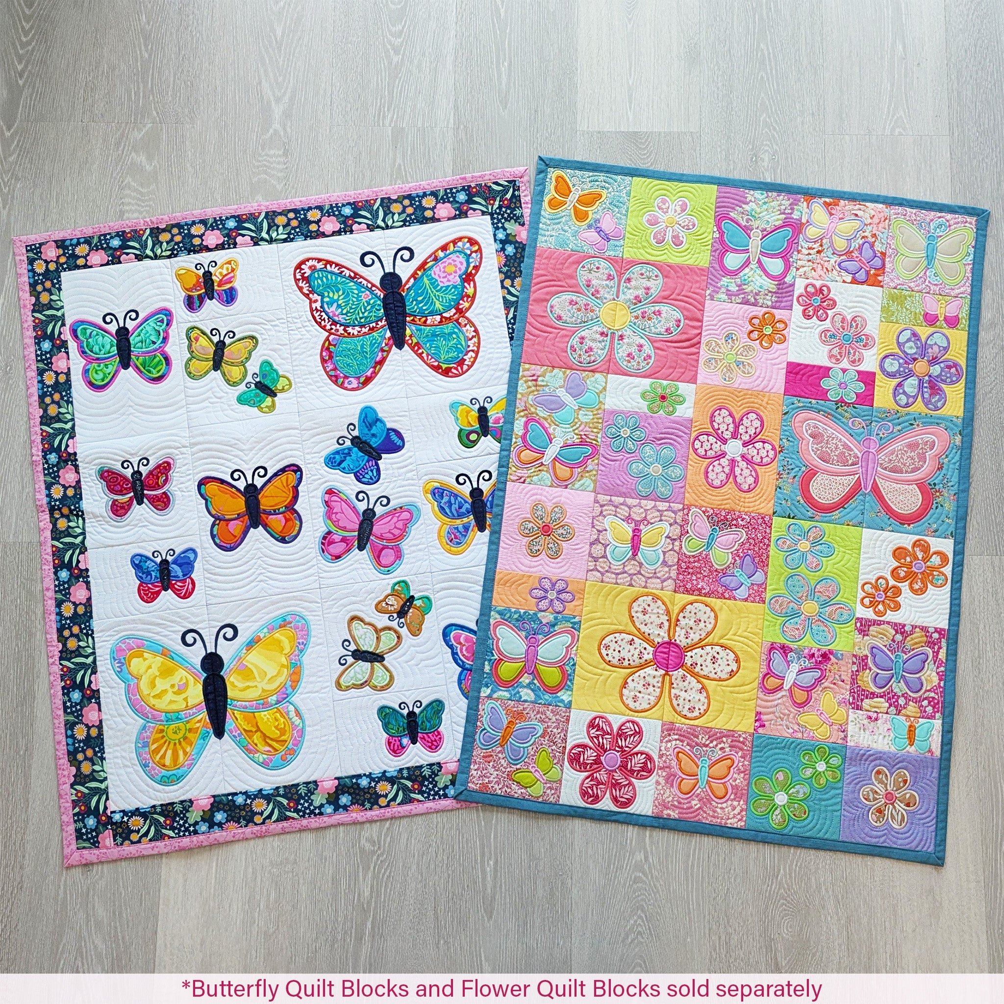 Butterfly Blocks and Quilt In the hoop machine embroidery designs