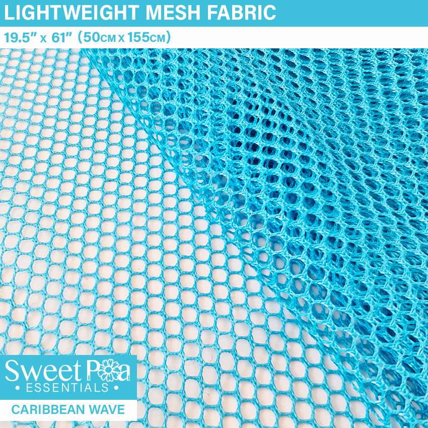 Light Weight Mesh Fabric - Cyan