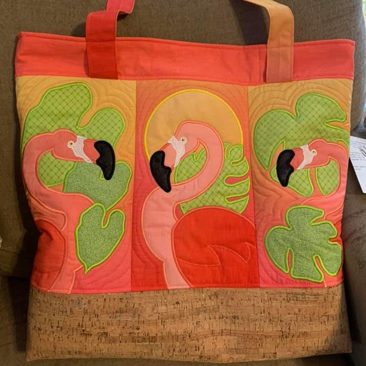 Tropical Flamingo Tote Bag 5x7 6x10 7x12