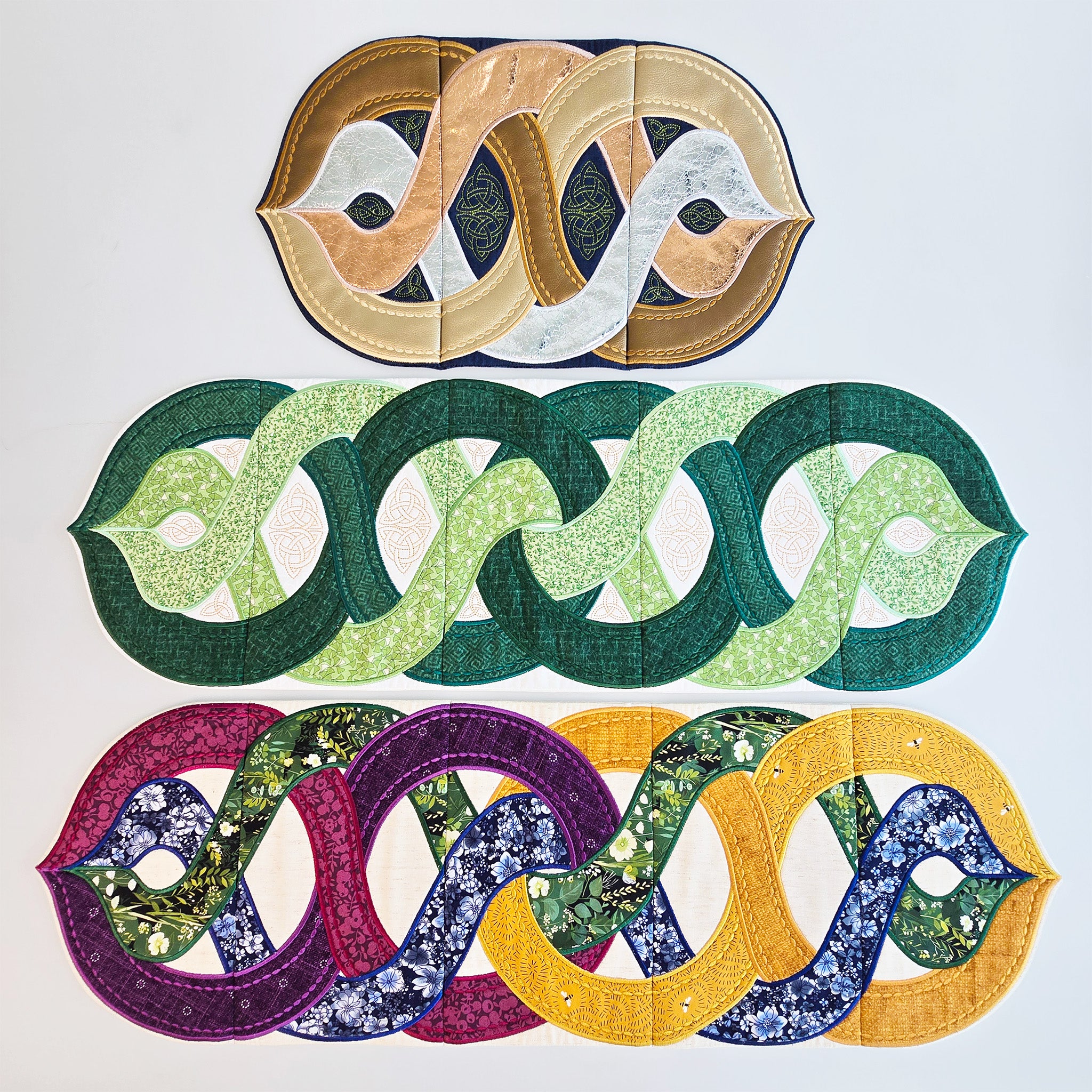 three celtic braids runner samples