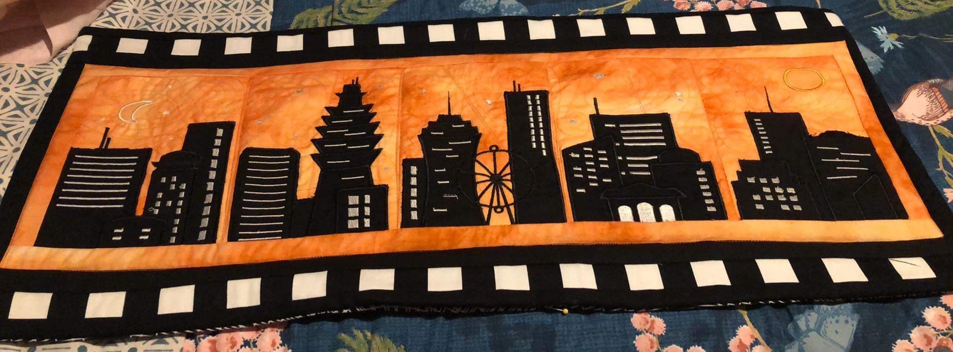 Cityscape Table Runner 5x7 6x10 8x12