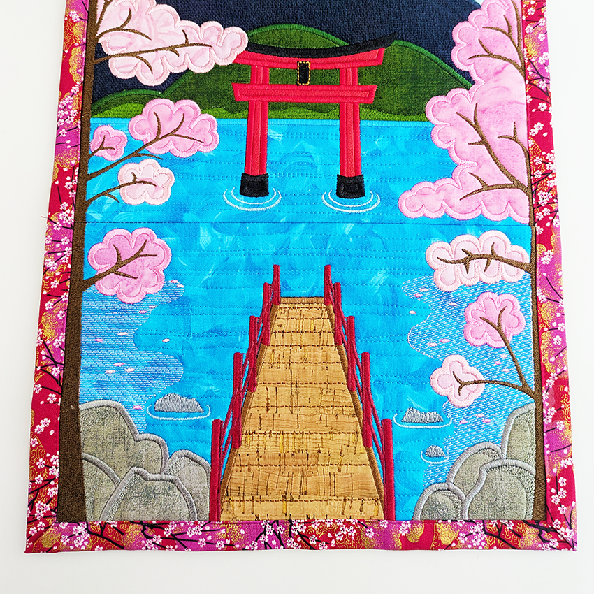 Cherry Blossom Hanger machine embroidery design close up 2